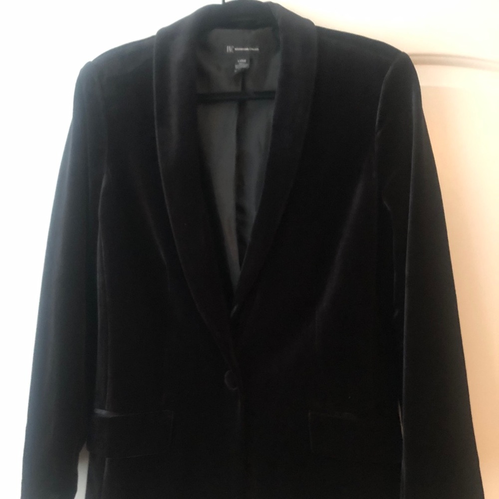 Black Velvet Dress Jacket Sz Large